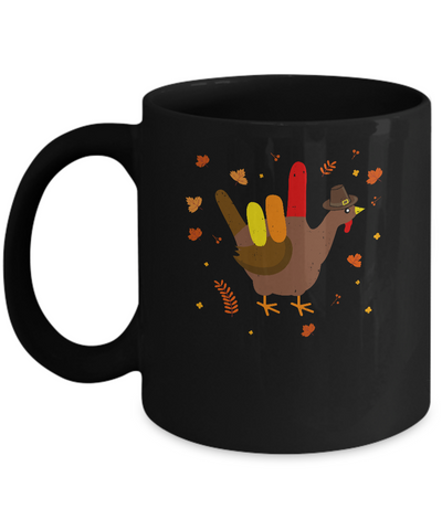 American Sign Language I Love You Thanksgiving Turkey Mug Coffee Mug | Teecentury.com