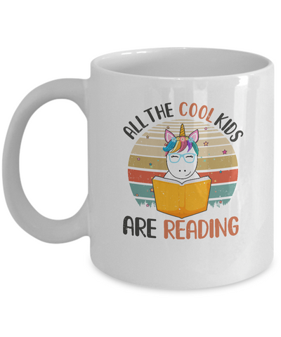 Vintage Unicorn All The Cool Kids Are Reading Book Mug Coffee Mug | Teecentury.com