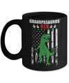 GranpaSaurus Grandpa Dinosaur Rex American Flag Fathers Day Mug Coffee Mug | Teecentury.com