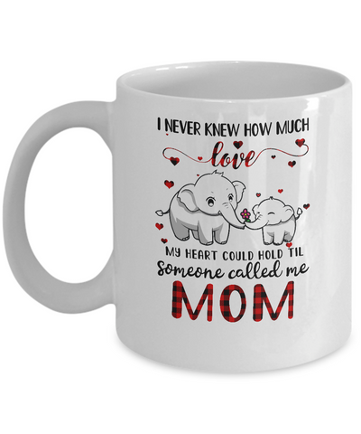 Someone Called Me Mom Elephant Red Plaid Mother's Day Mug Coffee Mug | Teecentury.com