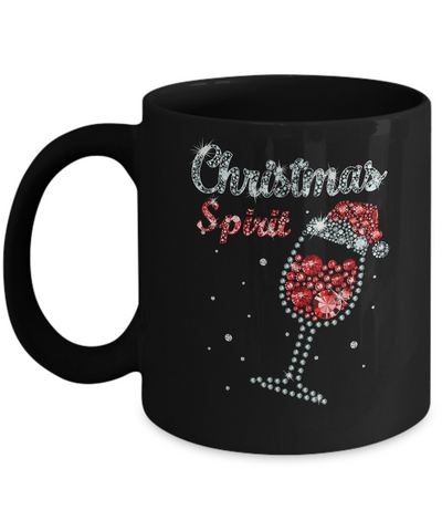 Diamond Christmas Spirit Santa Hat Wine Glass Mug Coffee Mug | Teecentury.com