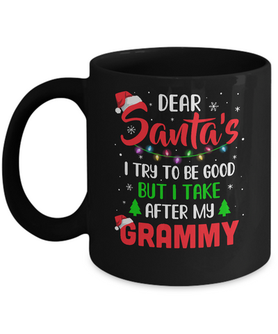 Dear Santa I Tried To Be Good But My Grammy Christmas Kids Mug Coffee Mug | Teecentury.com