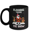 Flossing Through The Snow Santa Reindeer Gingerbread Mug Coffee Mug | Teecentury.com