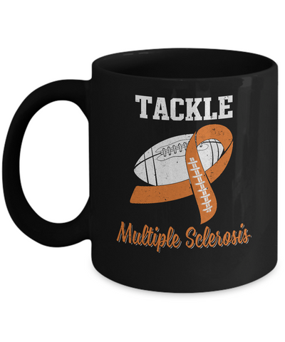 Football Survivor Tackle Orange Multiple Sclerosis Awareness Mug Coffee Mug | Teecentury.com