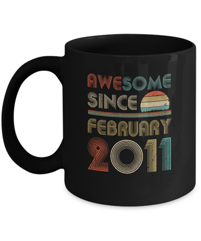 Awesome Since February 2011 Vintage 11th Birthday Gifts Mug Coffee Mug | Teecentury.com