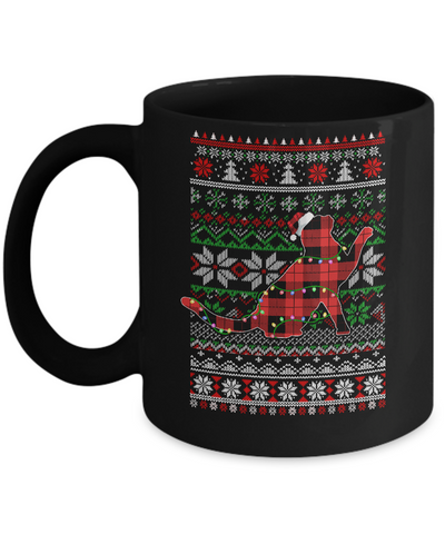 Red Plaid Buffalo Cat Pajamas Family Christmas Sweater Mug Coffee Mug | Teecentury.com
