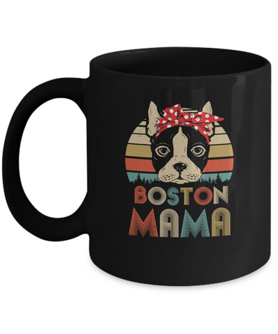 Brown Boston Terrier Mama Bostie Mom Gifts Vintage Women Mug Coffee Mug | Teecentury.com