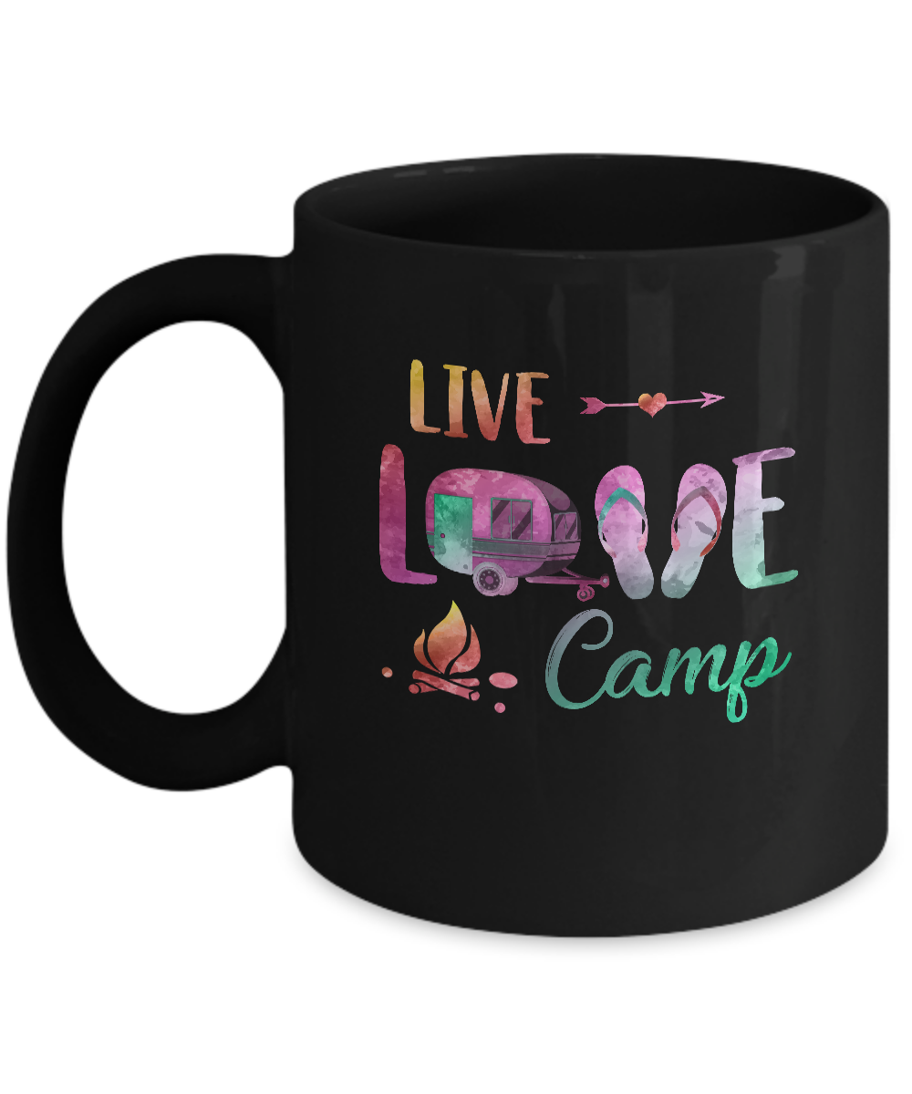 Live Love Camp Car Flip Flops Camping Gifts Mug Coffee Mug | Teecentury.com