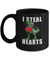 I Steal Hearts Funny Valentines Day Dinosaur T-Rex Boys Mug Coffee Mug | Teecentury.com