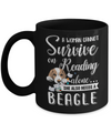 A Woman Cannot Survive On Reading Alone Beagle Mug Coffee Mug | Teecentury.com