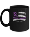 Purple Ribbon Alzheimer's Awareness US Flag Mug Coffee Mug | Teecentury.com