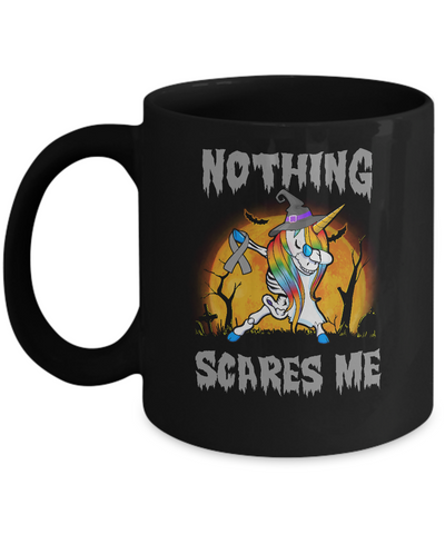 Brain Cancer Dabbing Unicorn Skeleton Halloween Mug Coffee Mug | Teecentury.com