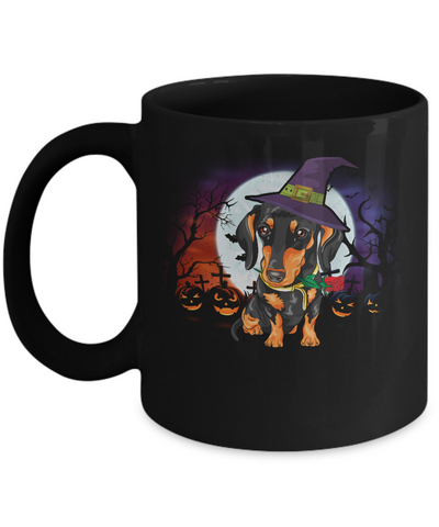 Cute Halloween Dachshund Puppy Pumpkins Mug Coffee Mug | Teecentury.com