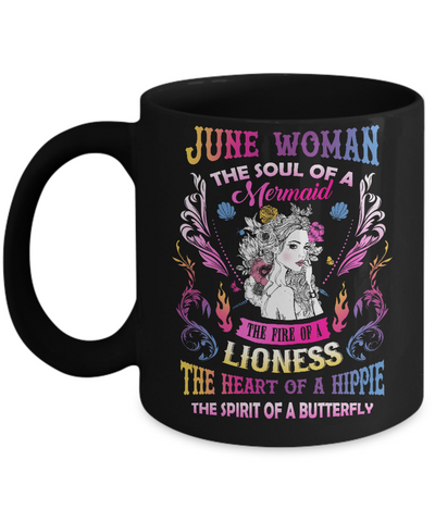 June Woman The Soul Of A Mermaid Birthday Mug Coffee Mug | Teecentury.com