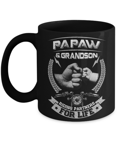 Motocross Papaw And Grandson Riding Partners For Life Mug Coffee Mug | Teecentury.com