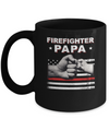 Firefighter Fireman Papa American Flag Fathers Day Mug Coffee Mug | Teecentury.com