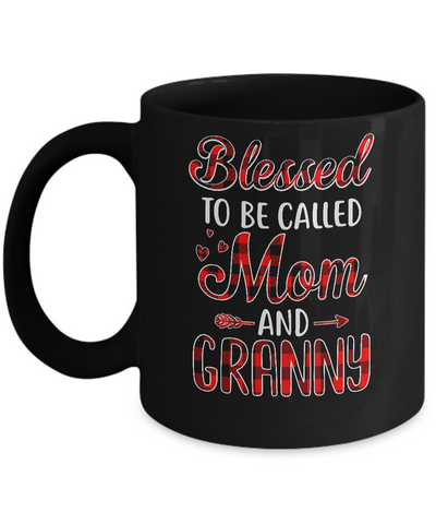 Red Buffalo Plaid Blessed To Be Called Mom And Granny Mug Coffee Mug | Teecentury.com