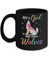 Just A Girl Who Loves Wolves Cute Wolve Lover Mug Coffee Mug | Teecentury.com