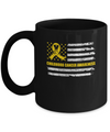 Yellow Ribbon Childhood Cancer Awareness US Flag Mug Coffee Mug | Teecentury.com