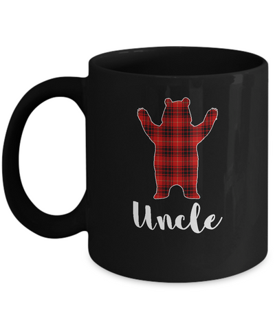 Red Uncle Bear Buffalo Plaid Family Christmas Pajamas Mug Coffee Mug | Teecentury.com