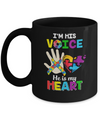 I'm His Voice He Is My Heart Dad Mom Autism Awareness Mug Coffee Mug | Teecentury.com