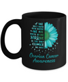 Being Strong Daisy Flower Teal Ovarian Cancer Awareness Mug Coffee Mug | Teecentury.com