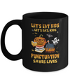 Let's Eat Kids Punctuation Saves Lives Teacher Halloween Mug Coffee Mug | Teecentury.com
