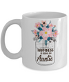 Happiness Is Being An Auntie Life Flower Auntie Gifts Mug Coffee Mug | Teecentury.com