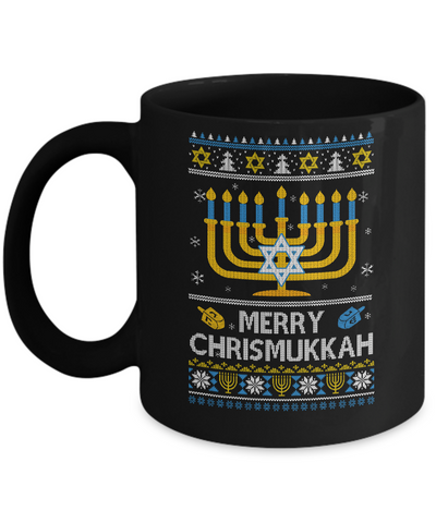 Merry Chrismukkah Xmas Hanukkah Ugly Christmas Sweater Mug Coffee Mug | Teecentury.com