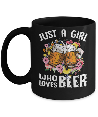 Just A Woman Who Loves Beer Mug Coffee Mug | Teecentury.com