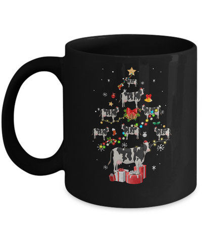 Farmer Cow Christmas Tree Decor Xmas Gift Mug Coffee Mug | Teecentury.com