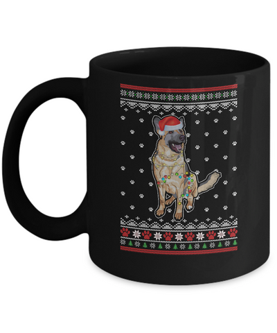 German Shepherd Christmas Ugly Sweater Lights Dog Xmas Gift Mug Coffee Mug | Teecentury.com