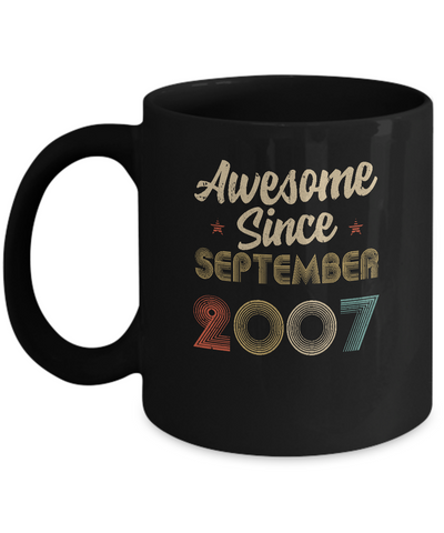 Awesome Since September 2007 Vintage 15th Birthday Gifts Mug Coffee Mug | Teecentury.com