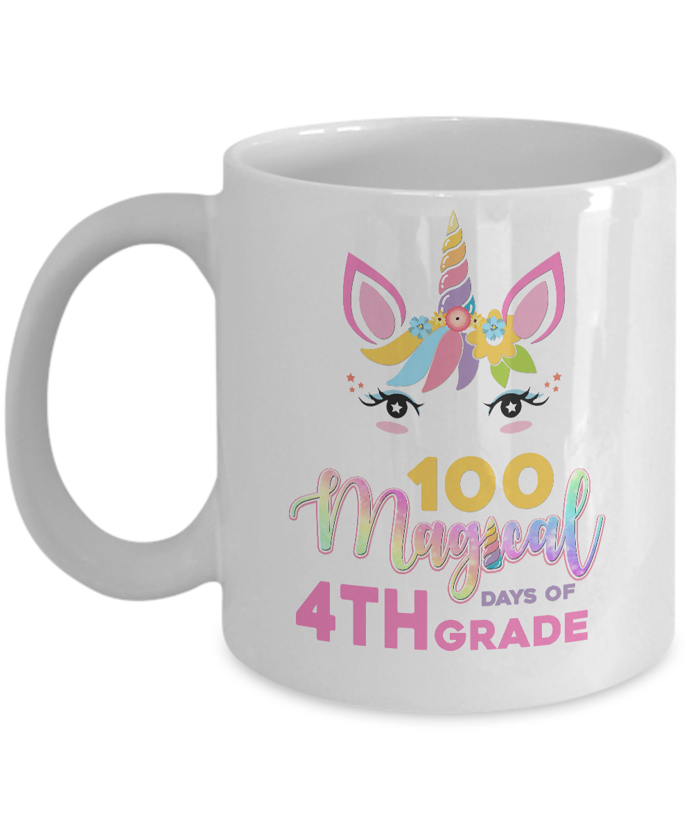 100 Magical Days Of 4Th Grade School Unicorn Girl Gift Mug Coffee Mug | Teecentury.com