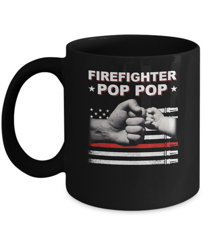 Firefighter Fireman Pop Pop American Flag Fathers Day Mug Coffee Mug | Teecentury.com