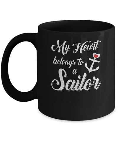 My Heart Belongs To A Sailor Wife Gift Mug Coffee Mug | Teecentury.com