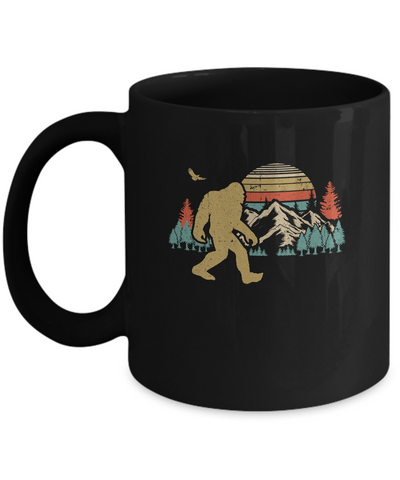 Vintage Retro Bigfoot Silhouette Mountain Sun Believe Mug Coffee Mug | Teecentury.com