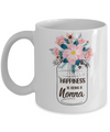 Happiness Is Being Nonna Life Flower Nonna Gifts Mug Coffee Mug | Teecentury.com