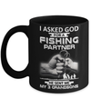 I Asked God For A Fishing Partner He Sent Me My Three Grandsons Mug Coffee Mug | Teecentury.com