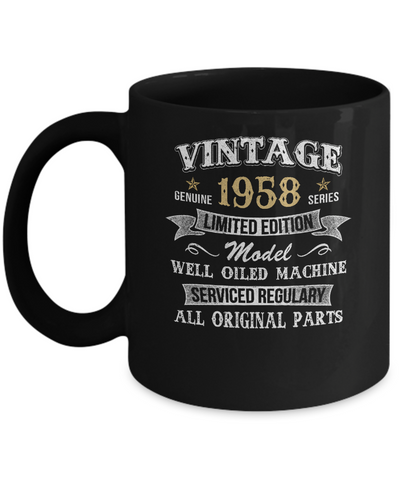 Vintage 64th Birthday Funny 1958 All Original Parts Mug Coffee Mug | Teecentury.com