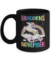 Unicorns Are Born In November Colorful Fun Birthday Mug Coffee Mug | Teecentury.com