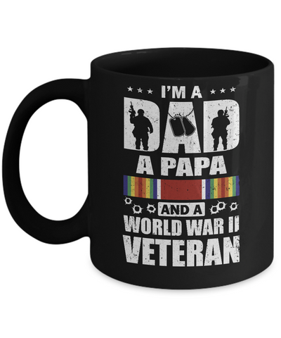 A Dad A Papa And A World War II Veteran Fathers Day Mug Coffee Mug | Teecentury.com