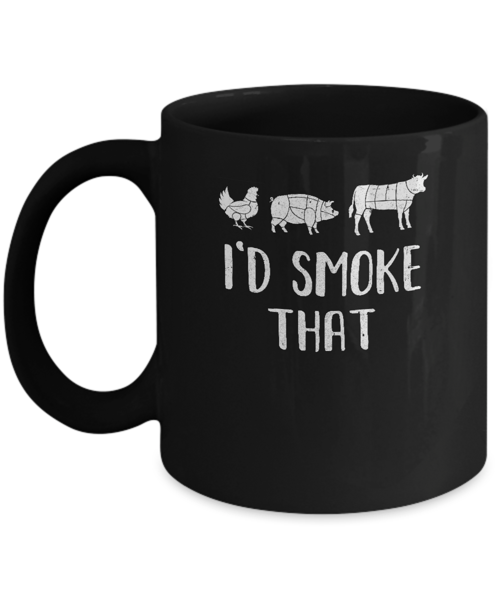 I'd Smoke That Fun BBQ Barbecue Smoker Chef Mug Coffee Mug | Teecentury.com