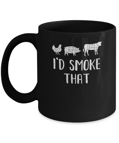 I'd Smoke That Fun BBQ Barbecue Smoker Chef Mug Coffee Mug | Teecentury.com