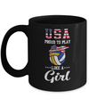 Usa Proud To Play Like A Girl Volleyball Mug Coffee Mug | Teecentury.com