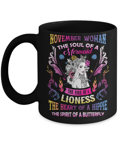 November Woman The Soul Of A Mermaid Birthday Mug Coffee Mug | Teecentury.com