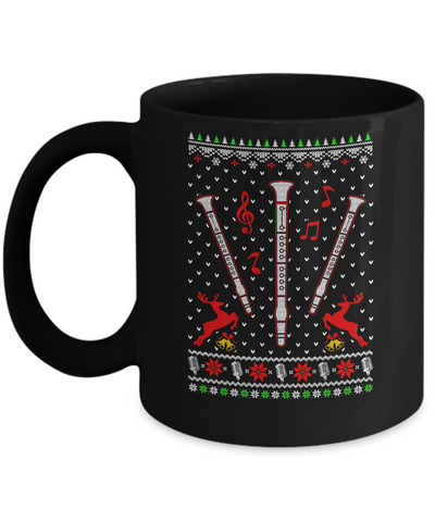 Santa Clarinet Ugly Christmas Sweater Gifts Mug Coffee Mug | Teecentury.com