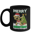 Cute Golden Retriever Claus Merry Christmas Ugly Sweater Mug Coffee Mug | Teecentury.com