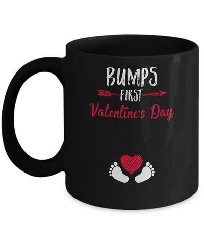 Bumps First Valentine's Day Cute Adorable Baby Pregnancy Mug Coffee Mug | Teecentury.com
