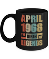 Vintage Retro April 1968 Birth Of Legends 54th Birthday Mug Coffee Mug | Teecentury.com